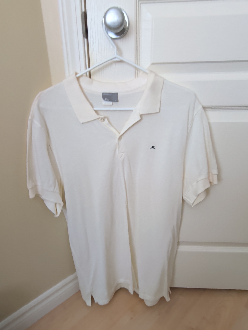 J.Lindeberg Polo Shirt Mens XL White Minimalist Luxury Golf Casual Short Sleeve